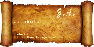 Zih Anita névjegykártya